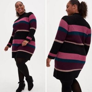 Torrid Stripe Mockneck Sweater Dress
